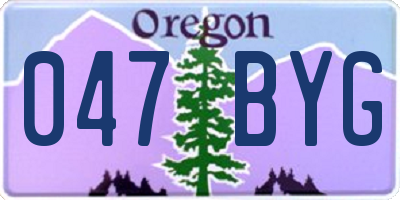 OR license plate 047BYG