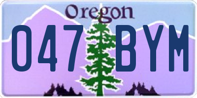 OR license plate 047BYM