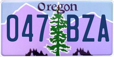 OR license plate 047BZA