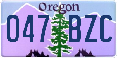 OR license plate 047BZC