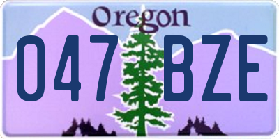 OR license plate 047BZE