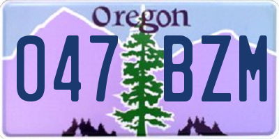 OR license plate 047BZM