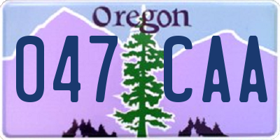 OR license plate 047CAA