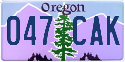 OR license plate 047CAK