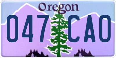OR license plate 047CAO
