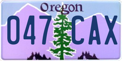 OR license plate 047CAX