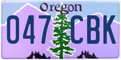 OR license plate 047CBK