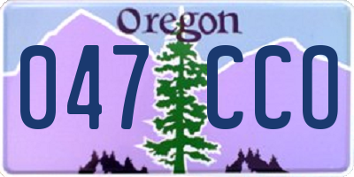 OR license plate 047CCO