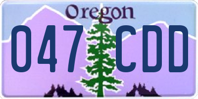 OR license plate 047CDD
