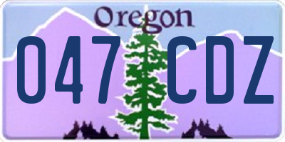 OR license plate 047CDZ