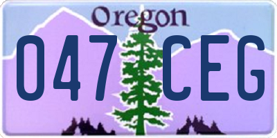 OR license plate 047CEG