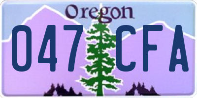 OR license plate 047CFA