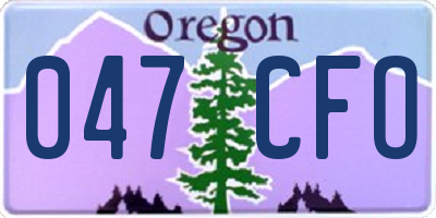 OR license plate 047CFO