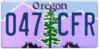 OR license plate 047CFR