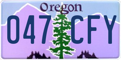 OR license plate 047CFY