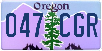 OR license plate 047CGR