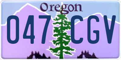 OR license plate 047CGV