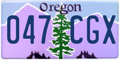 OR license plate 047CGX