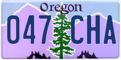 OR license plate 047CHA