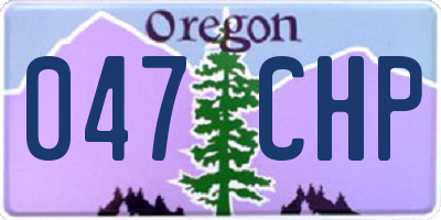 OR license plate 047CHP