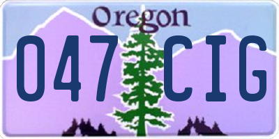 OR license plate 047CIG