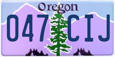 OR license plate 047CIJ
