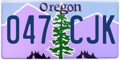 OR license plate 047CJK