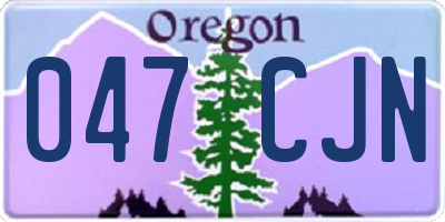 OR license plate 047CJN