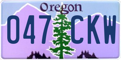 OR license plate 047CKW