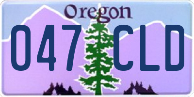 OR license plate 047CLD