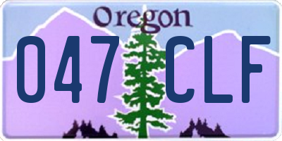 OR license plate 047CLF
