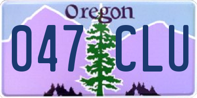 OR license plate 047CLU