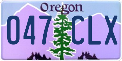 OR license plate 047CLX