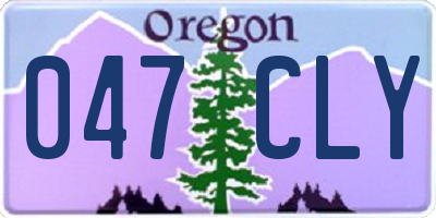 OR license plate 047CLY