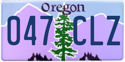 OR license plate 047CLZ