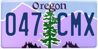 OR license plate 047CMX
