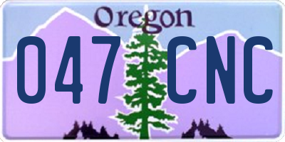 OR license plate 047CNC