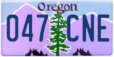 OR license plate 047CNE
