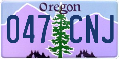 OR license plate 047CNJ