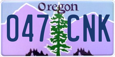 OR license plate 047CNK