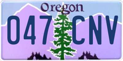 OR license plate 047CNV