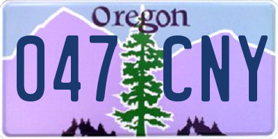 OR license plate 047CNY