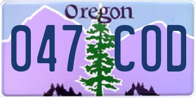 OR license plate 047COD