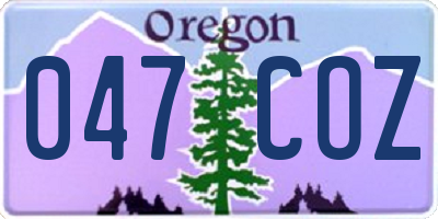 OR license plate 047COZ