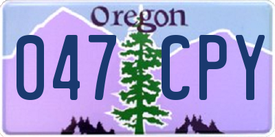 OR license plate 047CPY
