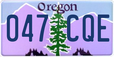 OR license plate 047CQE