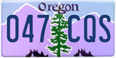 OR license plate 047CQS