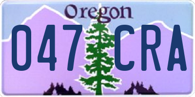 OR license plate 047CRA