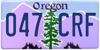 OR license plate 047CRF