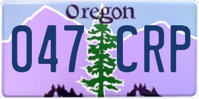 OR license plate 047CRP